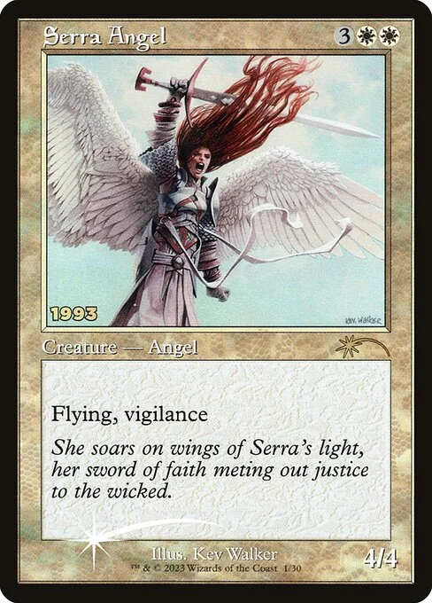 Serra Angel, carta Magic di tipo Creature — Angel illustrata da Kev Walker
