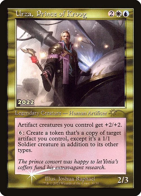 Urza, Prince of Kroog, carta Magic di tipo Legendary Creature — Human Artificer illustrata da Joshua Raphael