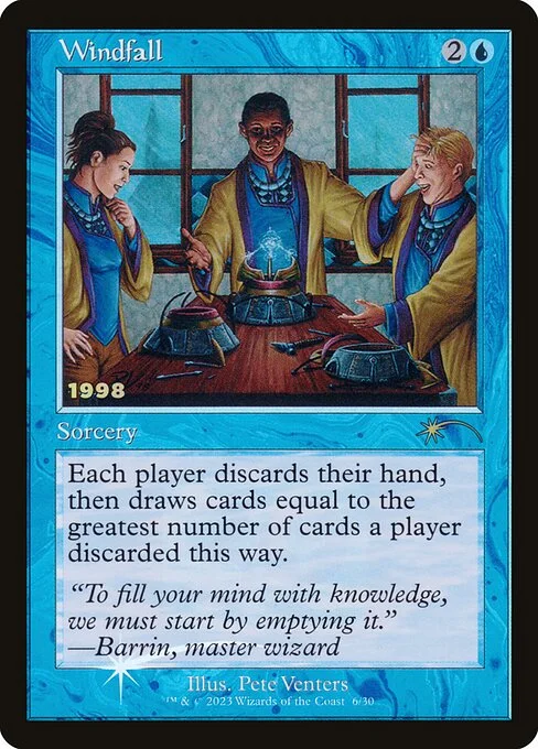 Windfall, carta Magic di tipo Sorcery illustrata da Pete Venters