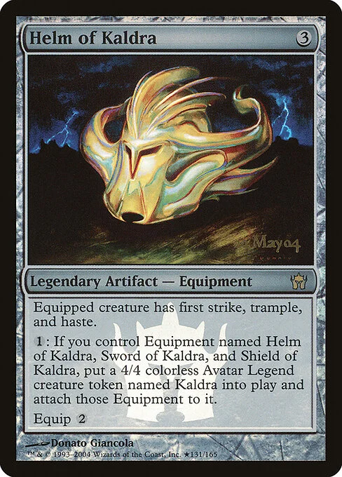 Helm of Kaldra, carta Magic di tipo Legendary Artifact — Equipment illustrata da Donato Giancola
