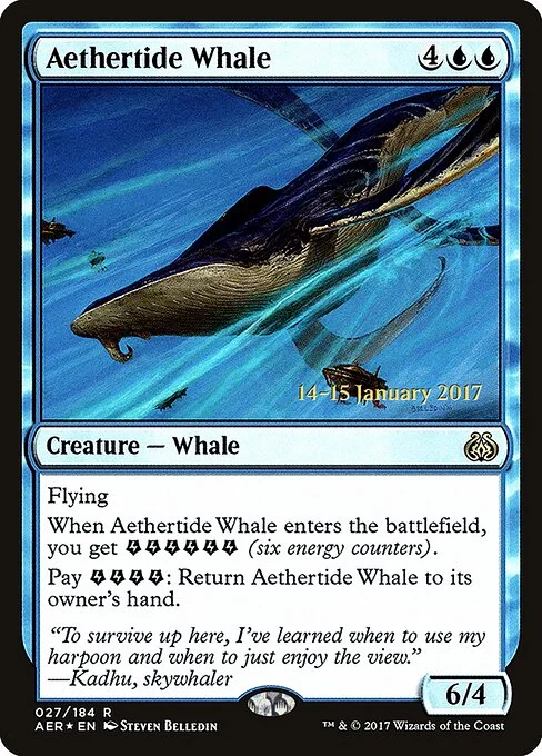 Aethertide Whale, carta Magic di tipo Creature — Whale illustrata da Steven Belledin
