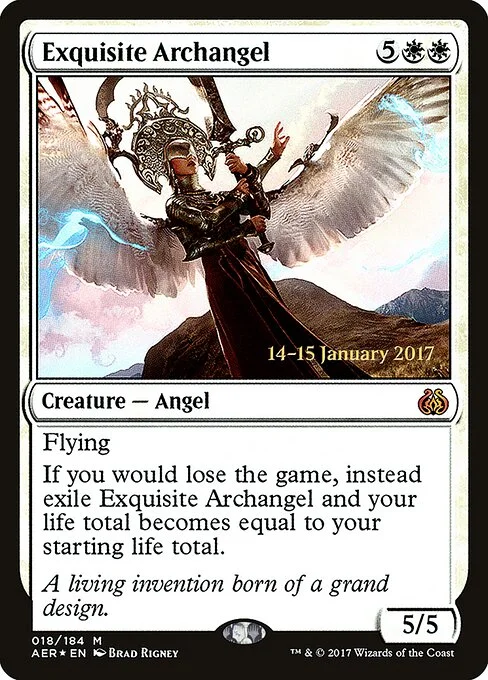 Exquisite Archangel, carta Magic di tipo Creature — Angel illustrata da Brad Rigney
