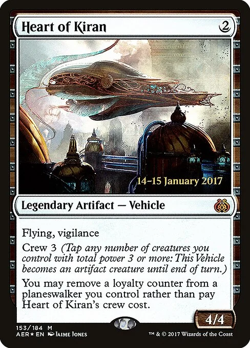 Heart of Kiran, carta Magic di tipo Legendary Artifact — Vehicle illustrata da Jaime Jones