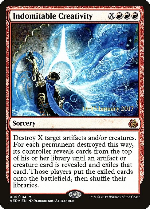 Indomitable Creativity, carta Magic di tipo Sorcery illustrata da Deruchenko Alexander