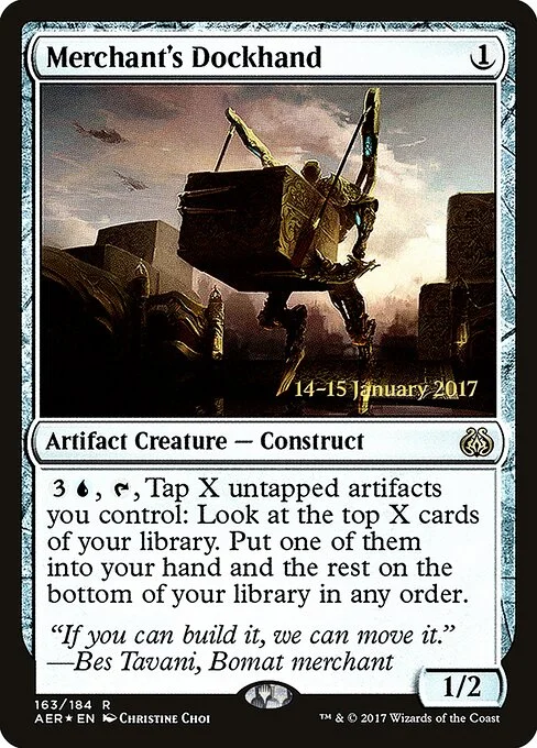 Merchant's Dockhand, carta Magic di tipo Artifact Creature — Construct illustrata da Christine Choi