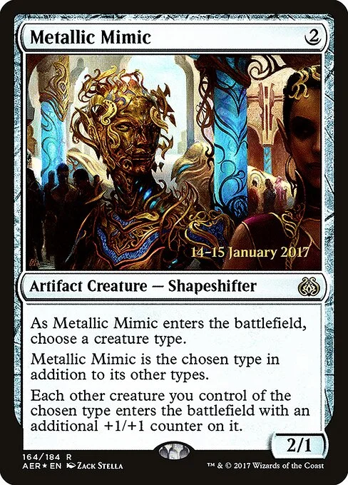 Metallic Mimic, carta Magic di tipo Artifact Creature — Shapeshifter illustrata da Zack Stella