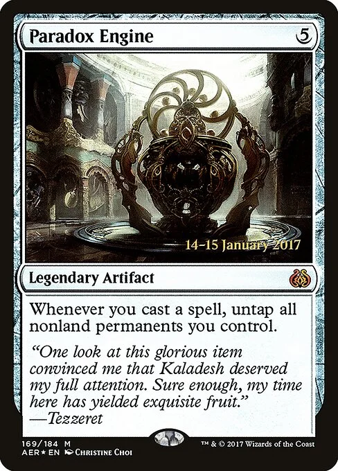 Paradox Engine, carta Magic di tipo Legendary Artifact illustrata da Christine Choi