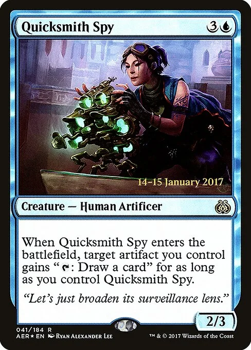 Quicksmith Spy, carta Magic di tipo Creature — Human Artificer illustrata da Ryan Alexander Lee