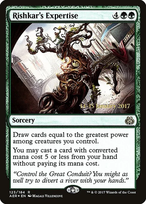 Rishkar's Expertise, carta Magic di tipo Sorcery illustrata da Magali Villeneuve