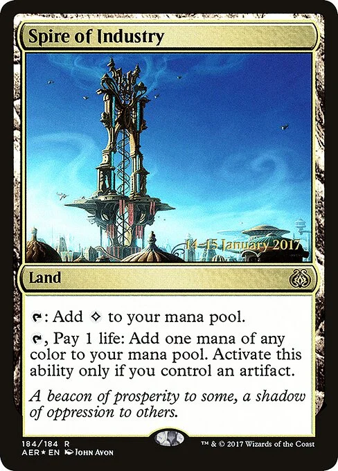 Spire of Industry, carta Magic di tipo Land illustrata da John Avon