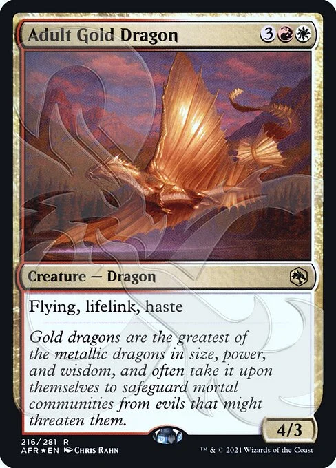 Adult Gold Dragon, carta Magic di tipo Creature — Dragon illustrata da Chris Rahn