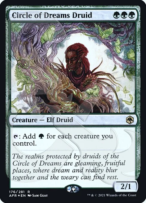 Circle of Dreams Druid, carta Magic di tipo Creature — Elf Druid illustrata da Sam Guay