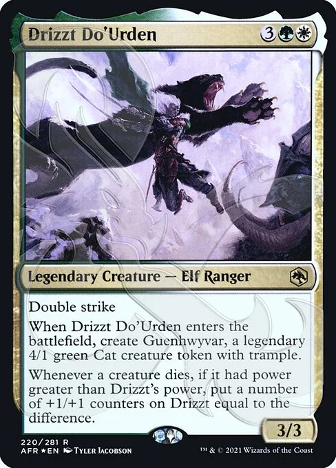 Drizzt Do'Urden, carta Magic di tipo Legendary Creature — Elf Ranger illustrata da Tyler Jacobson