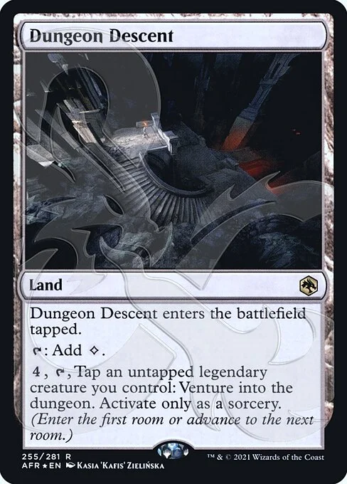 Dungeon Descent, carta Magic di tipo Land illustrata da Kasia 'Kafis' Zielińska