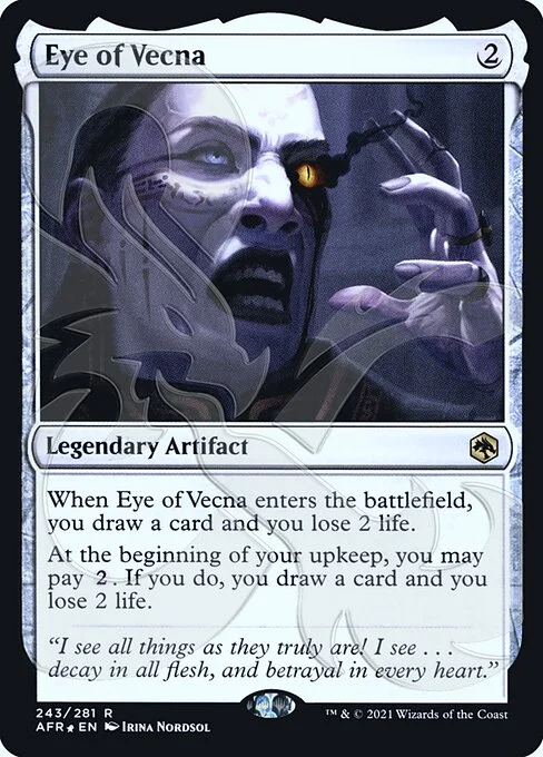 Eye of Vecna, carta Magic di tipo Legendary Artifact illustrata da Irina Nordsol