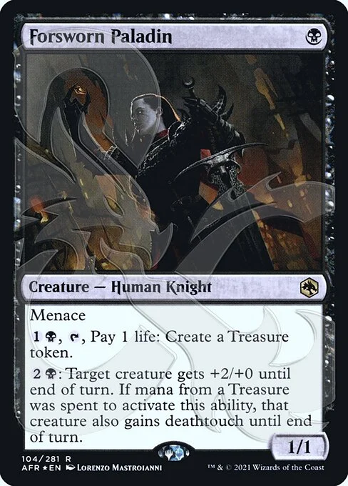 Forsworn Paladin, carta Magic di tipo Creature — Human Knight illustrata da Lorenzo Mastroianni