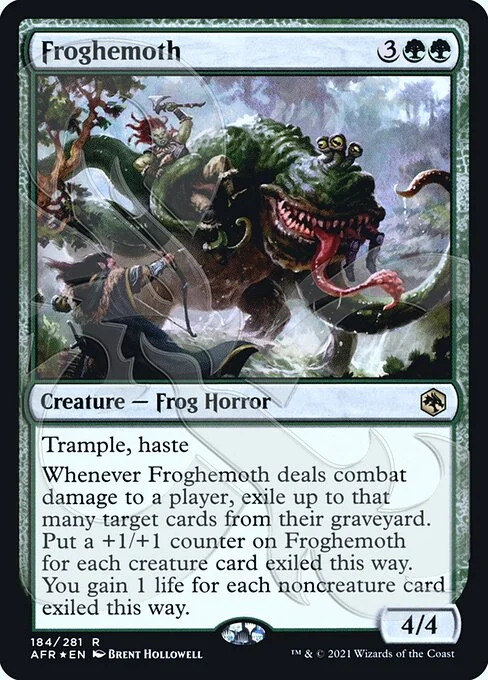 Froghemoth, carta Magic di tipo Creature — Frog Horror illustrata da Brent Hollowell