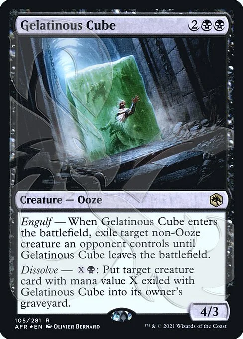 Gelatinous Cube, carta Magic di tipo Creature — Ooze illustrata da Olivier Bernard