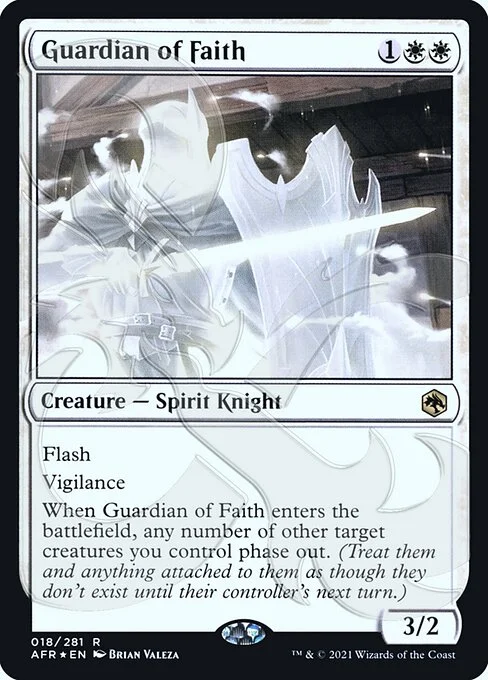 Guardian of Faith, carta Magic di tipo Creature — Spirit Knight illustrata da Brian Valeza