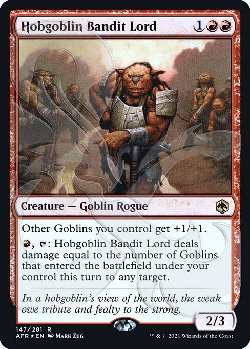 Hobgoblin Bandit Lord, carta Magic di tipo Creature — Goblin Rogue illustrata da Mark Zug