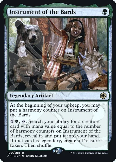 Instrument of the Bards, carta Magic di tipo Legendary Artifact illustrata da Randy Gallegos