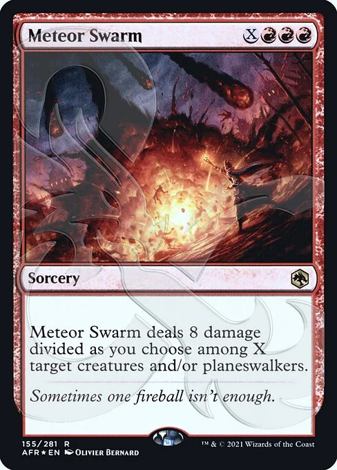 Meteor Swarm, carta Magic di tipo Sorcery illustrata da Olivier Bernard