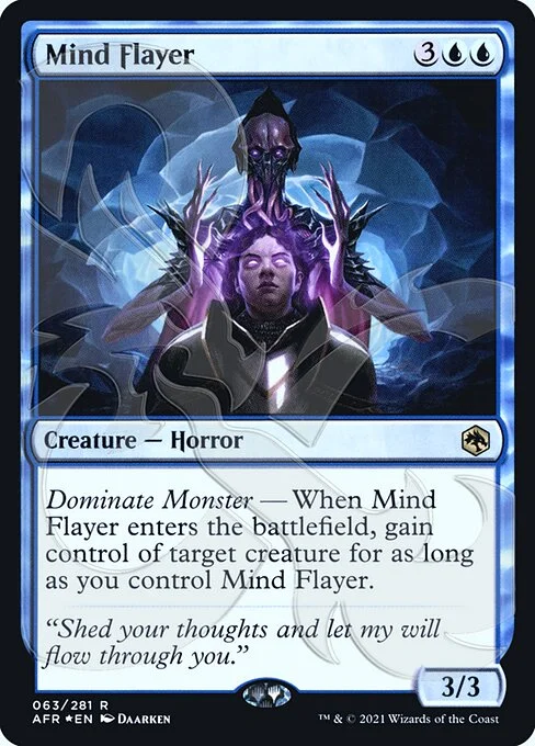 Mind Flayer, carta Magic di tipo Creature — Horror illustrata da Daarken