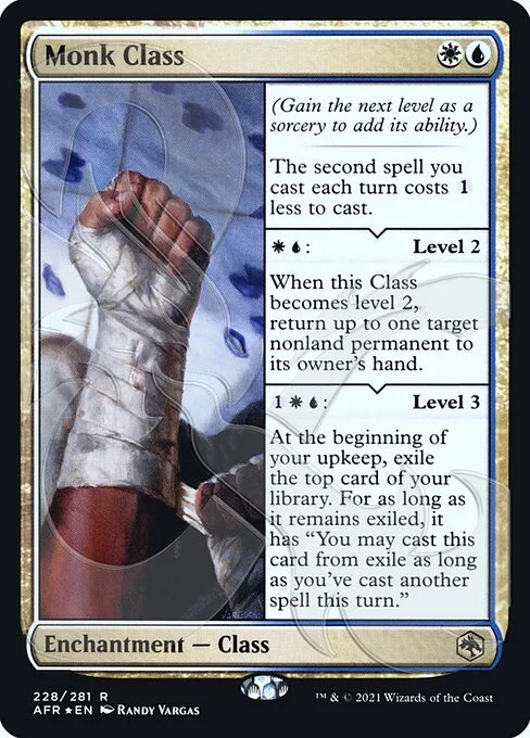 Monk Class, carta Magic di tipo Enchantment — Class illustrata da Randy Vargas
