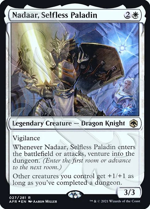 Nadaar, Selfless Paladin, carta Magic di tipo Legendary Creature — Dragon Knight illustrata da Aaron Miller