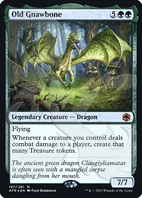 Old Gnawbone, carta Magic di tipo Legendary Creature — Dragon illustrata da Filip Burburan