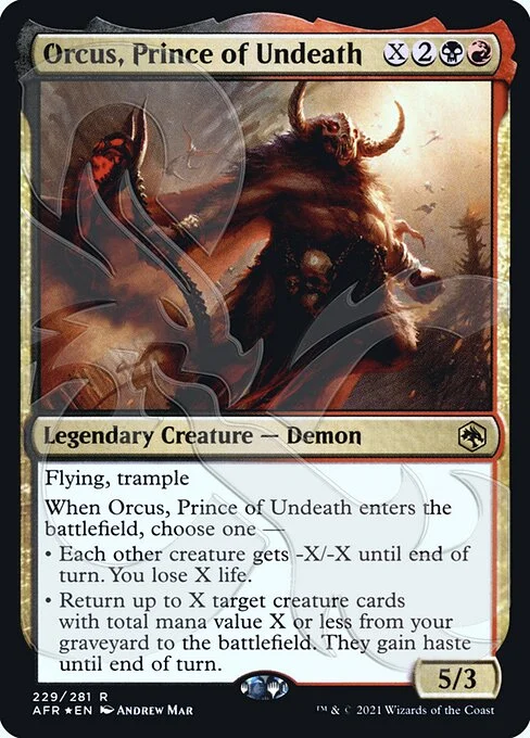 Orcus, Prince of Undeath, carta Magic di tipo Legendary Creature — Demon illustrata da Andrew Mar