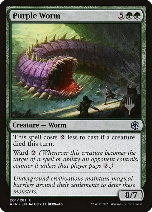Purple Worm, carta Magic di tipo Creature — Worm illustrata da Olivier Bernard