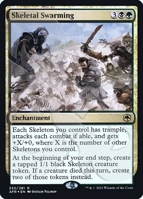 Skeletal Swarming, carta Magic di tipo Enchantment illustrata da Svetlin Velinov