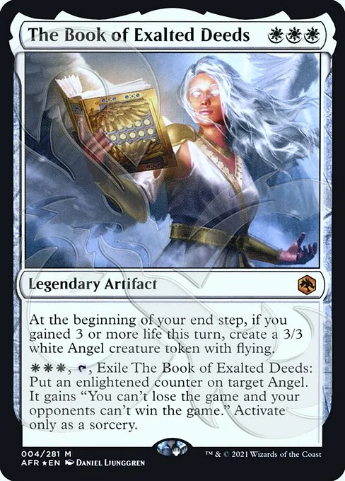 The Book of Exalted Deeds, carta Magic di tipo Legendary Artifact — Book illustrata da Daniel Ljunggren