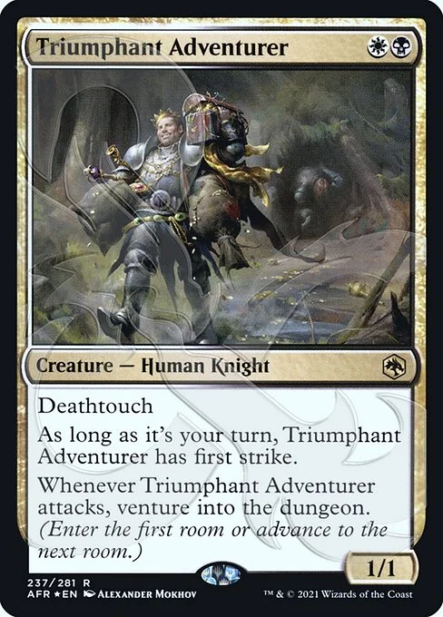 Triumphant Adventurer, carta Magic di tipo Creature — Human Knight illustrata da Alexander Mokhov