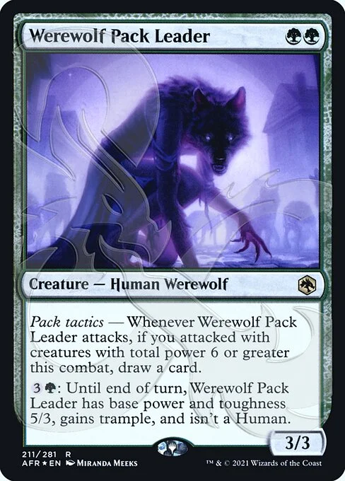 Werewolf Pack Leader, carta Magic di tipo Creature — Human Werewolf illustrata da Miranda Meeks