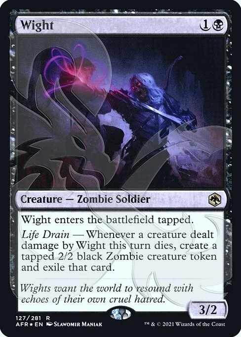 Wight, carta Magic di tipo Creature — Zombie Soldier illustrata da Slawomir Maniak