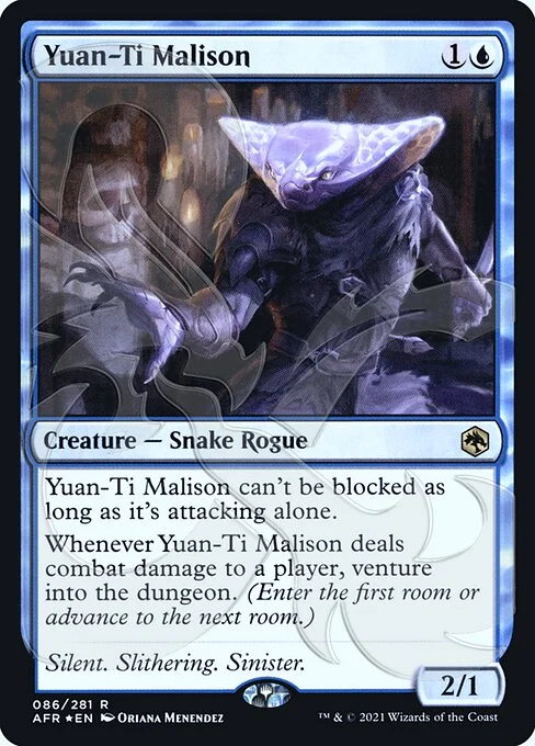 Yuan-Ti Malison, carta Magic di tipo Creature — Snake Rogue illustrata da Oriana Menendez