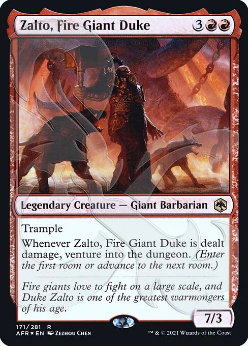 Zalto, Fire Giant Duke, carta Magic di tipo Legendary Creature — Giant Barbarian illustrata da Zezhou Chen