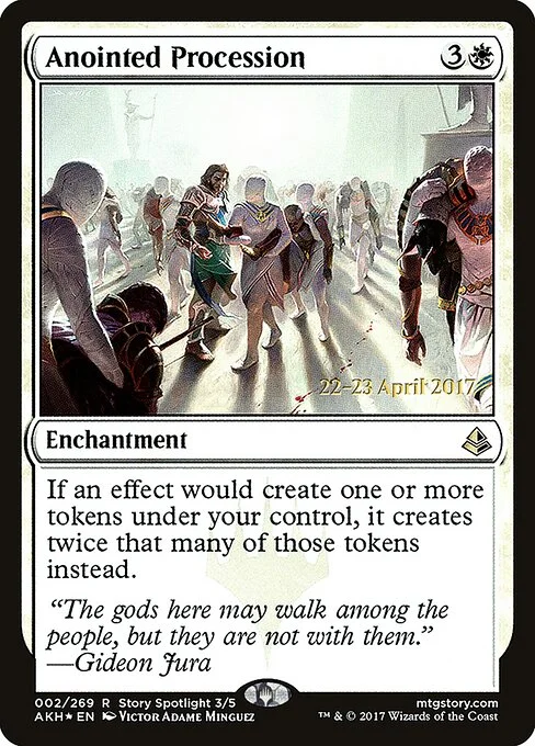 Anointed Procession, carta Magic di tipo Enchantment illustrata da Victor Adame Minguez