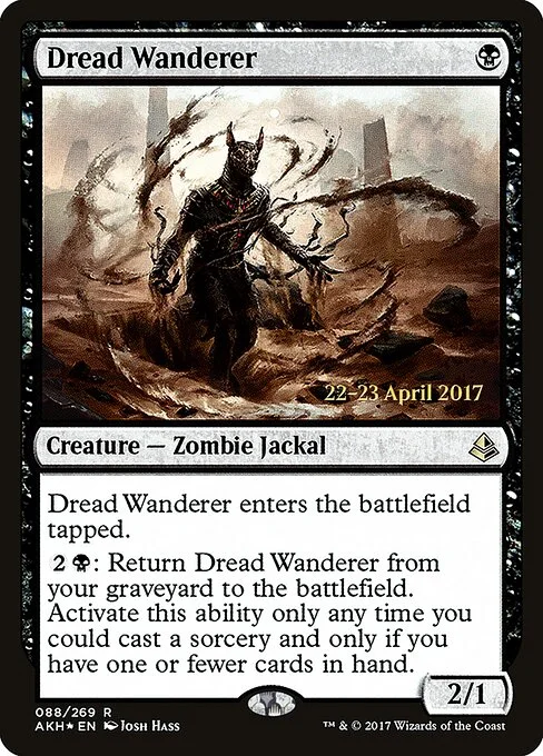Dread Wanderer, carta Magic di tipo Creature — Zombie Jackal illustrata da Josh Hass