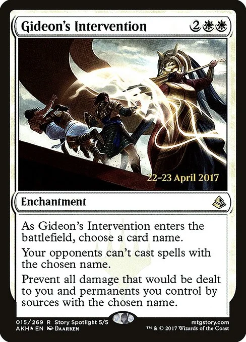Gideon's Intervention, carta Magic di tipo Enchantment illustrata da Daarken