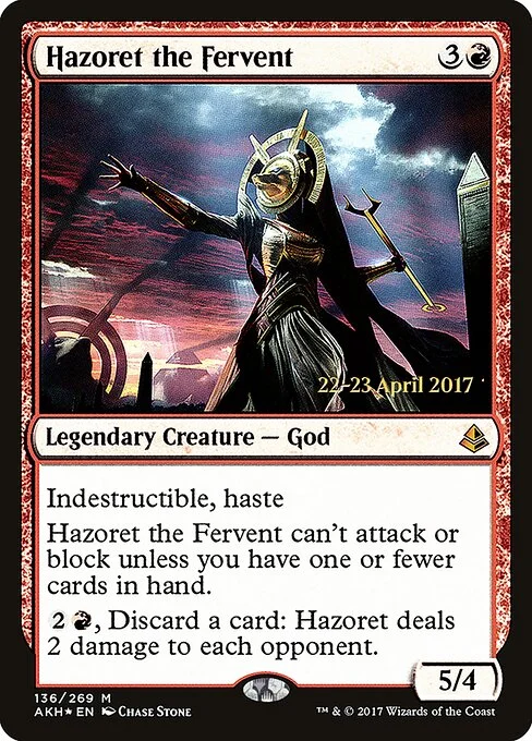 Hazoret the Fervent, carta Magic di tipo Legendary Creature — God illustrata da Chase Stone