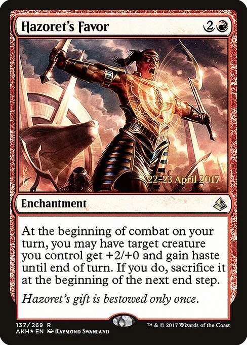 Hazoret's Favor, carta Magic di tipo Enchantment illustrata da Raymond Swanland