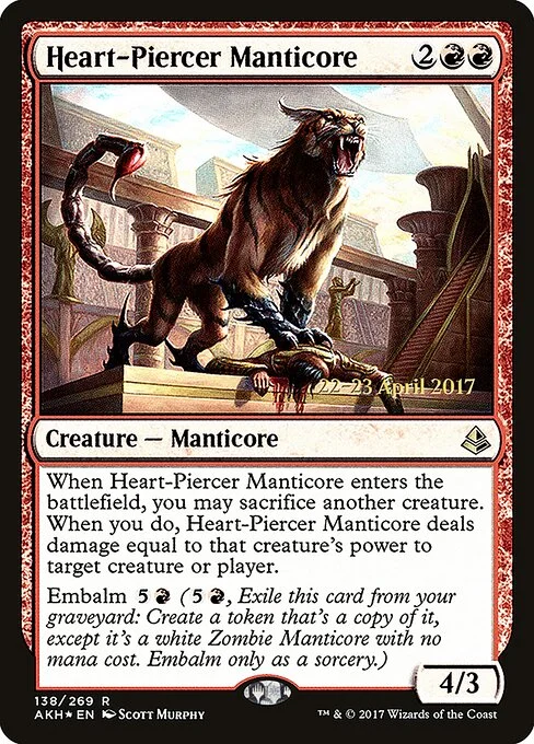 Heart-Piercer Manticore, carta Magic di tipo Creature — Manticore illustrata da Scott Murphy