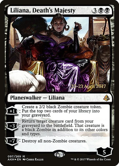 Liliana, Death's Majesty, carta Magic di tipo Legendary Planeswalker — Liliana illustrata da Chris Rallis