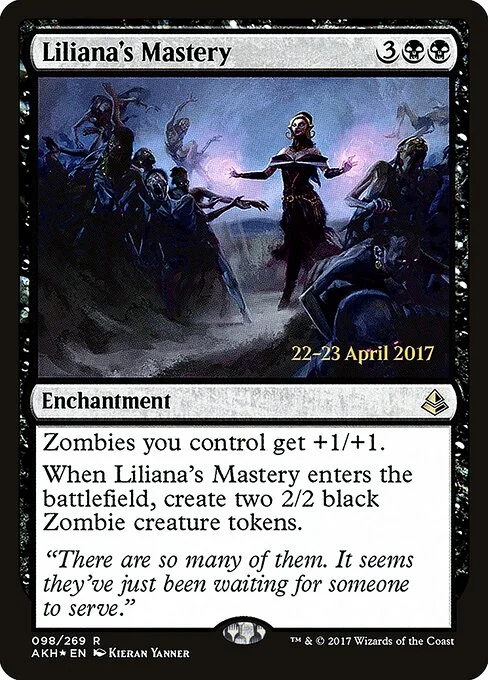 Liliana's Mastery, carta Magic di tipo Enchantment illustrata da Kieran Yanner