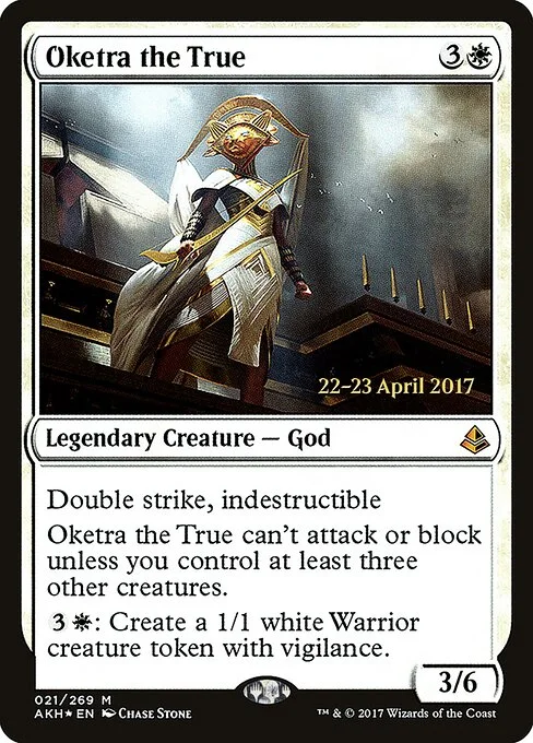Oketra the True, carta Magic di tipo Legendary Creature — God illustrata da Chase Stone