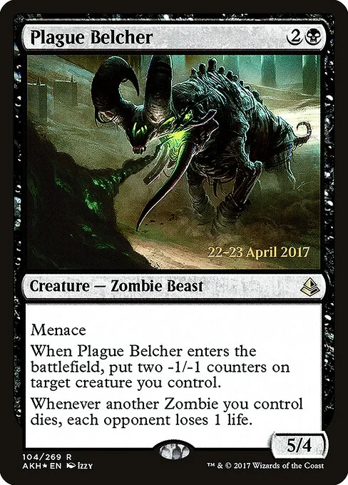 Plague Belcher, carta Magic di tipo Creature — Zombie Beast illustrata da Izzy