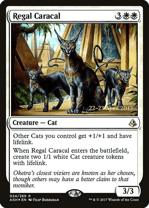 Regal Caracal, carta Magic di tipo Creature — Cat illustrata da Filip Burburan